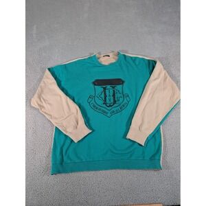 Undercoverism Sweater Mens Large Teal Beige Crest Logo Crewneck Japan‎ Pullover